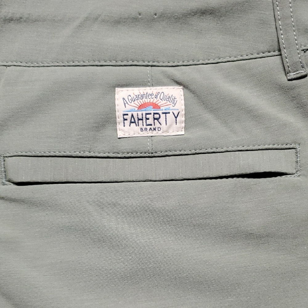 Faherty Light Sage Green Flat-Front Drawstring Sh… - image 3